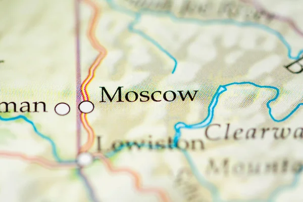 Moskva Usa Det Geografiske Kartet – stockfoto