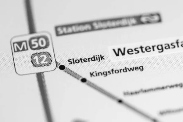 Sloterdijk Állomás Amszterdam Metrótérkép — Stock Fotó