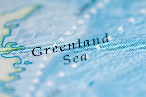 グリーンランド海地図のビューを閉じる — ストック写真