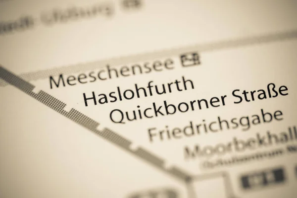 Haslohfurth Állomás Hamburg Metrótérkép — Stock Fotó