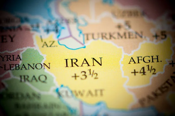 Iran Mapa Widok Bliska — Zdjęcie stockowe