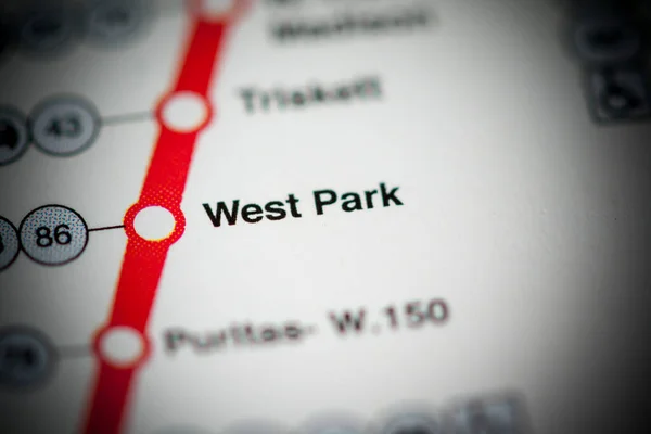 Estación West Park Mapa Del Metro Cleveland —  Fotos de Stock