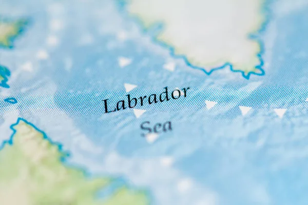 Labrador Sea map view close up