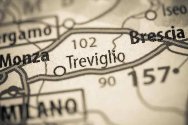 Τρεβίγιο Ιταλία Χάρτης Close View — Φωτογραφία Αρχείου