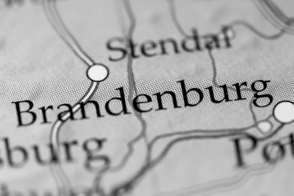 Brandenburg. Germany on map, close up