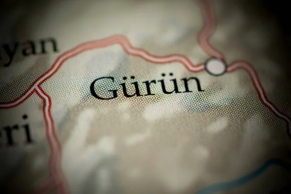 Gurun. Turkey map close up view