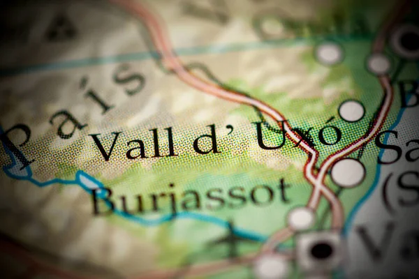 Vall d\'Uxo. Spain map close up view