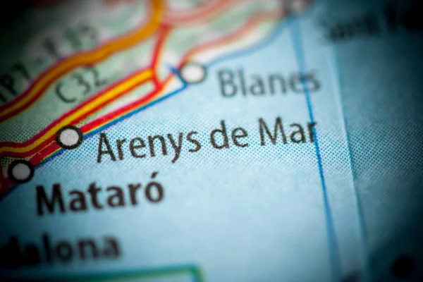 Arenys de Mar. Spain on a map