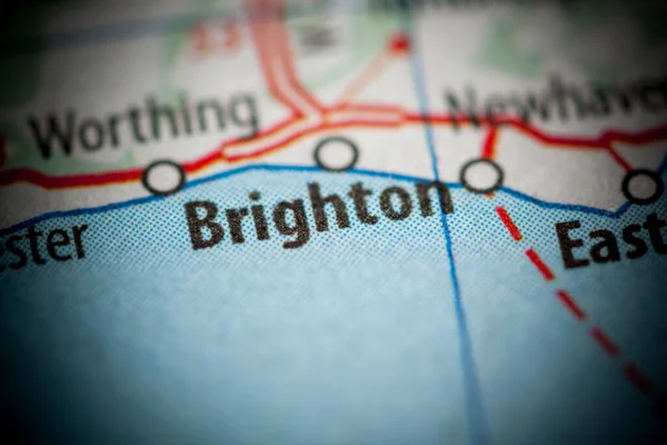 Brighton, England, UK on a map