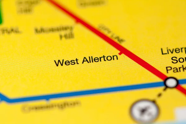 West Allerton Station Carte Métro Liverpool — Photo