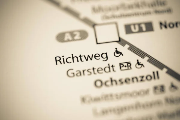 Richtweg车站汉堡地铁地图 — 图库照片