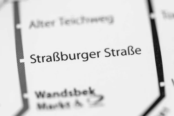 Stanice Strassburger Strasse Mapa Metra Hamburk — Stock fotografie