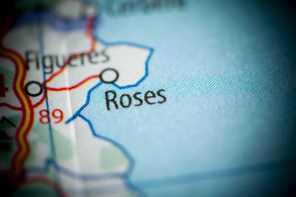 Roses. Spain on a map