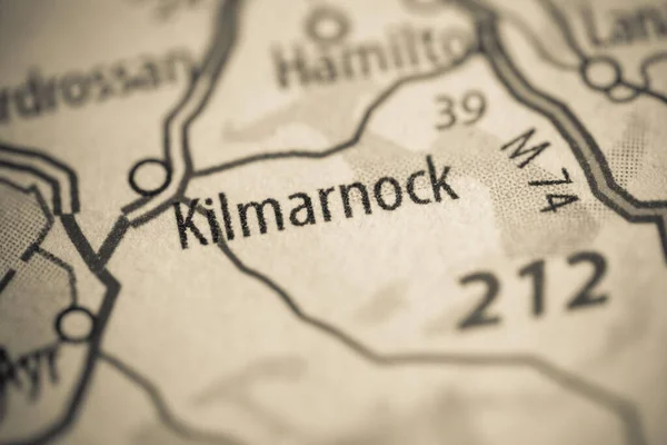 Kilmarnock Szkocja Wielka Brytania Mapie — Zdjęcie stockowe