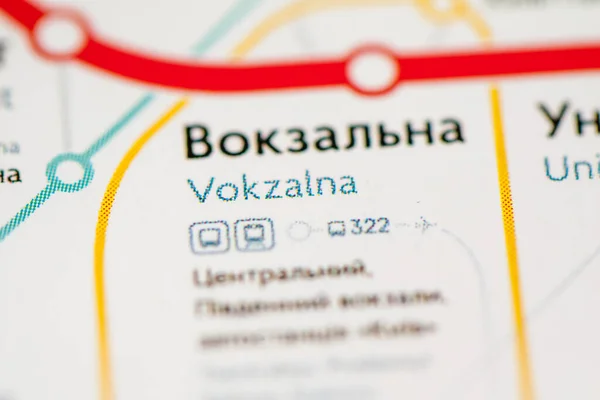 Vokzalna Station Carte Métro Kiev — Photo