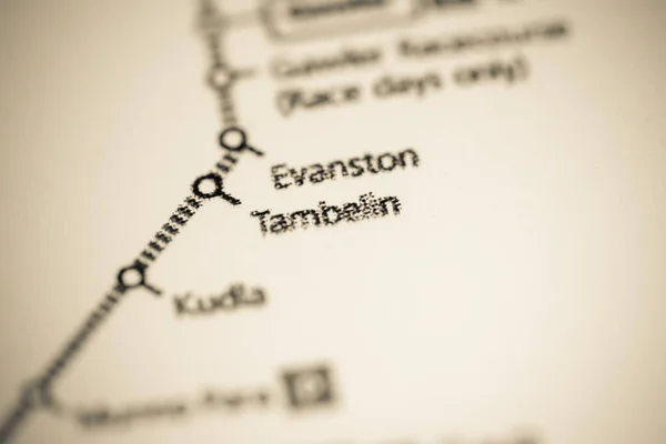 タンベリン駅 アデレード地下鉄地図 — ストック写真