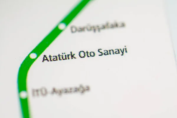 Ataturk Oto Sanayi Station Carte Métro Istanbul — Photo