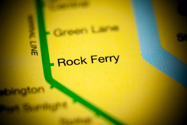 Estación Rock Ferry Mapa Del Metro Liverpool —  Fotos de Stock
