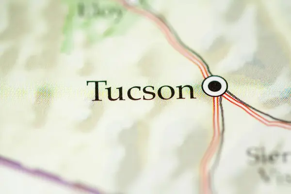 Tucson Usa Στον Γεωγραφικό Χάρτη — Φωτογραφία Αρχείου