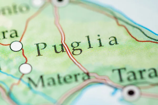 Πούλια Ιταλία Χάρτης Close View — Φωτογραφία Αρχείου