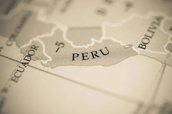 Perú Vista Mapa Cerca — Foto de Stock