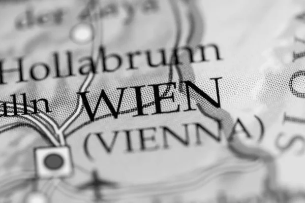 Wien Austria Sulla Carta Geografica — Foto Stock