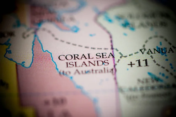 Coral Sea Islands map view close up