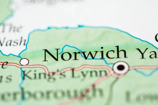Norwich, England, UK on the geography map