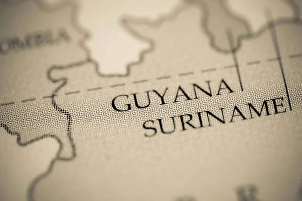 Guyana Vista Mapa Cerca — Foto de Stock