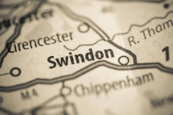 Swindon Anglia Wielka Brytania Mapie Geograficznej — Zdjęcie stockowe