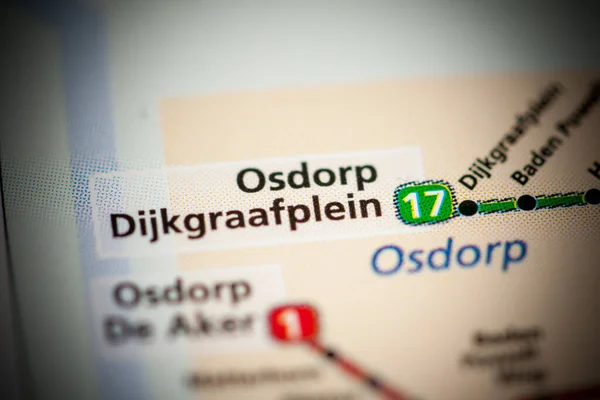 Stanice Osdorp Dijkgraafplein Amsterdam Metro Map — Stock fotografie