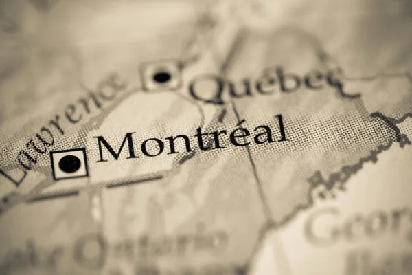 Montreal Kanada Coğrafi Haritada — Stok fotoğraf