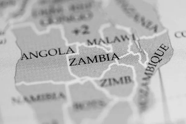 Zambia Mappa Vista Vicino — Foto Stock