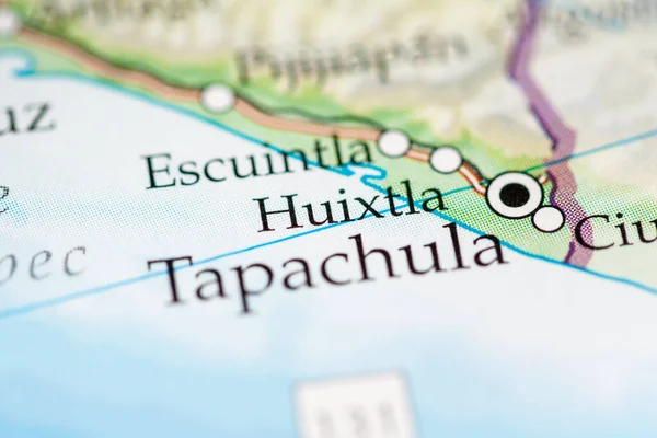 Huixtla Meksika Coğrafi Haritada — Stok fotoğraf
