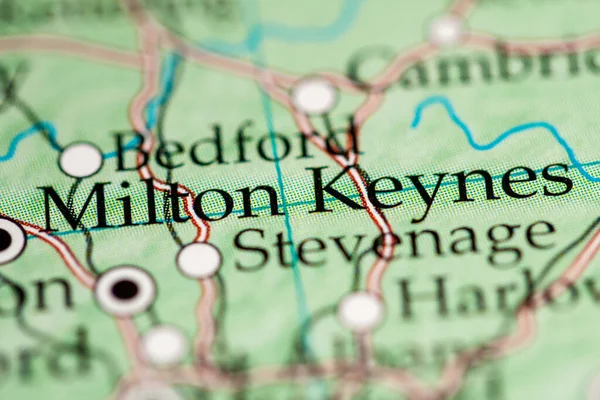 Milton Keynes England Großbritannien Auf Der Geografischen Karte — Stockfoto