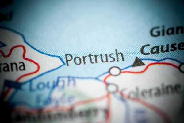 Portrush Ηνωμένο Βασίλειο Στο Χάρτη — Φωτογραφία Αρχείου