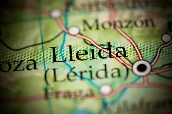 Lleida. Spain map close up view