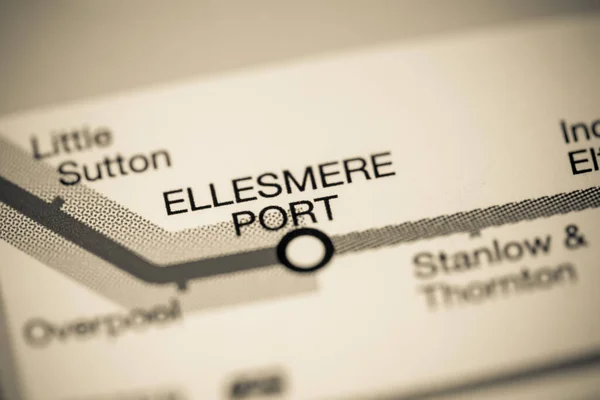 Σταθμός Έλσμιρ Πορτ Χάρτης Μετρό Λίβερπουλ — Φωτογραφία Αρχείου