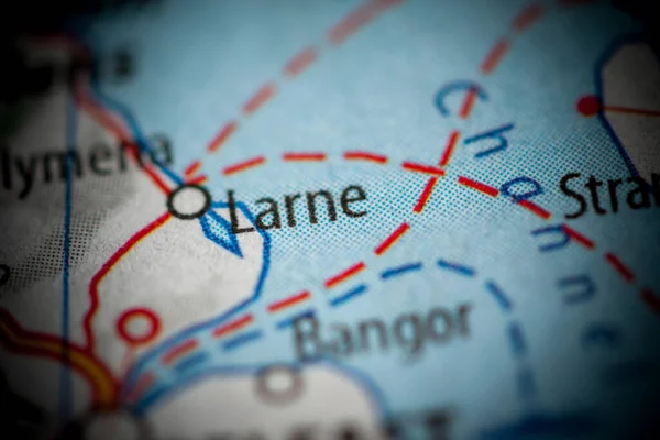 Larne, Northern Ireland, UK map close up view