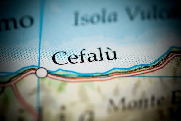 Cefalu. Italy map close up view
