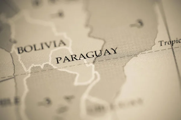 Paraguay Vista Mapa Cerca — Foto de Stock