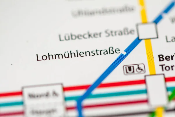 Stanice Lohmuhlenstrasse Mapa Metra Hamburk — Stock fotografie