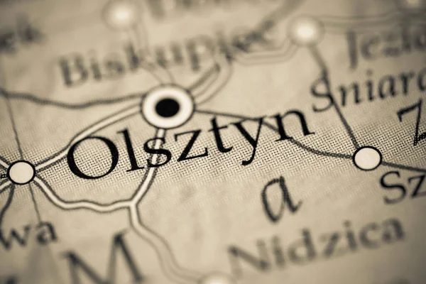 Olsztyn. Poland on a geography map