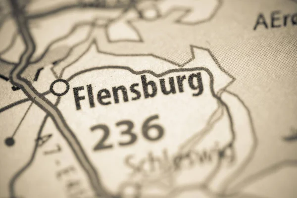 Flensburg Almanya Haritada — Stok fotoğraf