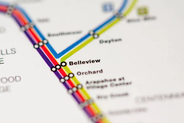 Het Belleview Station Metrokaart Van Denver — Stockfoto