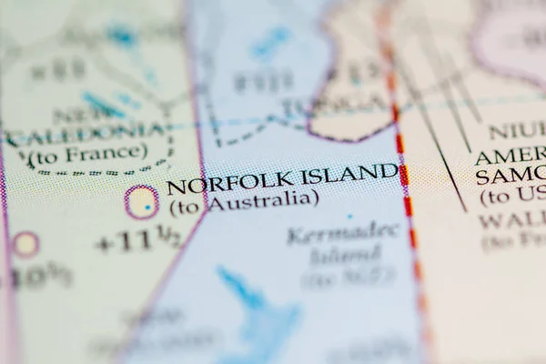 Norfolk Island map view close up