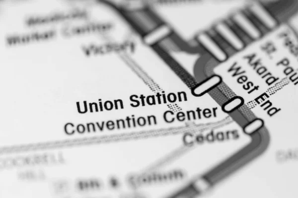Estação Union Station Mapa Metrô Dallas — Fotografia de Stock