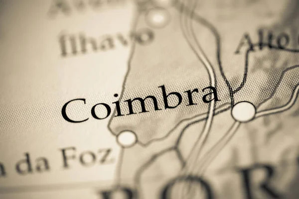 Coimbra Portugal Mapa Primer Plano — Foto de Stock