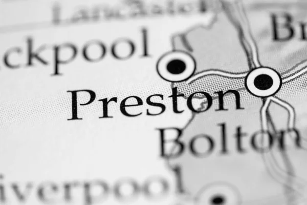 Preston Anglia Wielka Brytania Mapie — Zdjęcie stockowe