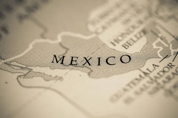 Μεξικό Χάρτης Προβολή Close — Φωτογραφία Αρχείου
